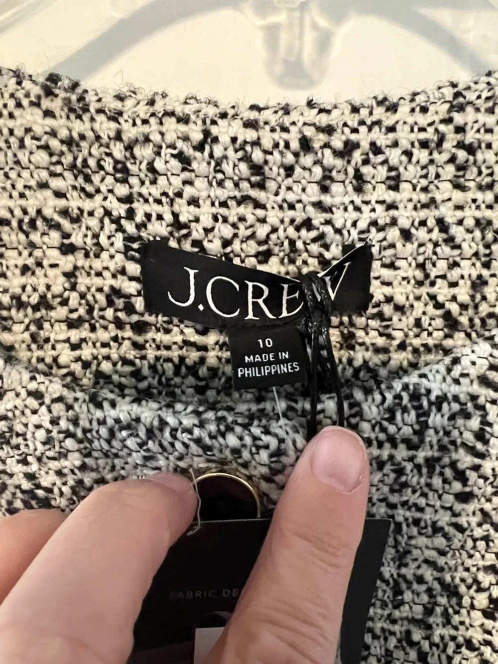 J. Crew Black and White Tweed Vest Size 10 NWT 0406263
